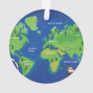Ornamento Um mapa do mundo.