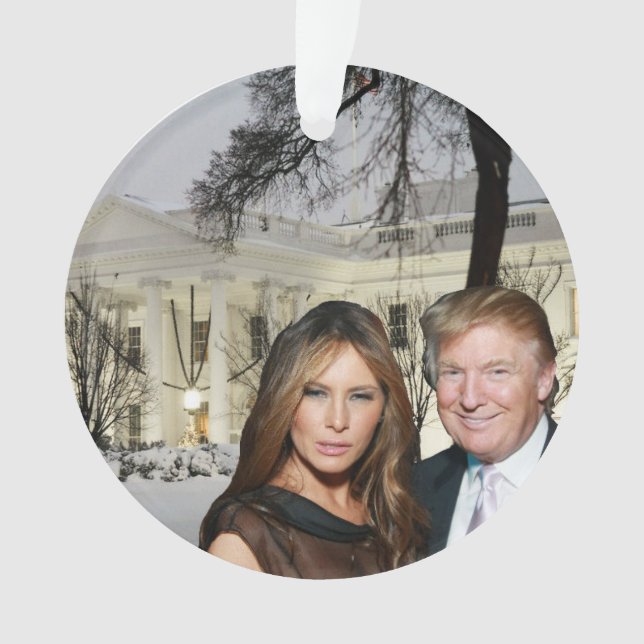 Ornamento Um Natal Trump: Donald e Melania (Frente)