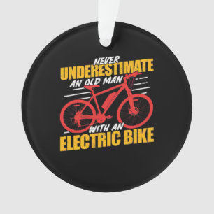 Ornamento Um Velho Com Uma Bike Eleitoral