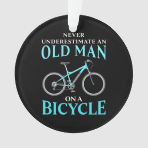 Ornamento Um Velho Numa Bicicleta