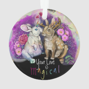 Ornamento Unibunny Kisses Jackalope Amor Mágico
