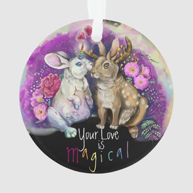 Ornamento Unibunny Kisses Jackalope Amor Mágico (Verso)
