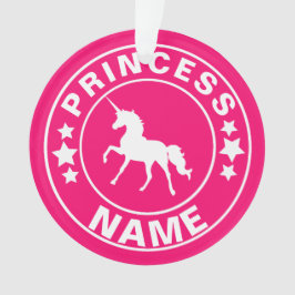 Ornamento Unicorn, princesa de nome personalizado Rainbow Pi