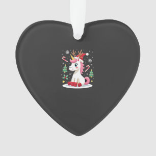 Ornamento Unicórnio de Natal Fofo Mágico Xmas Meninas de 0 a