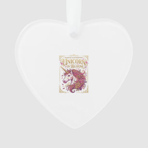 Ornamento Unicórnio em Flor Desenho Elegante Zazzle_1