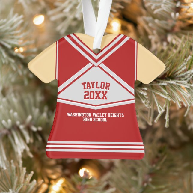 Ornamento Uniforme de Cheerleaderes Personalizadas de Cores  (Árvore)
