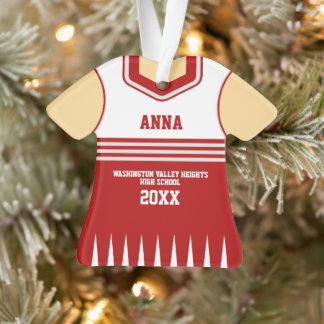 Ornamento Uniforme de Cheerleaderes Personalizadas de Cores