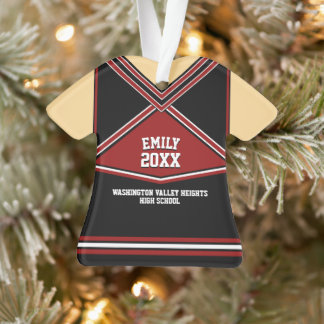 Ornamento Uniforme de Cheerleaderes Personalizadas de Cores
