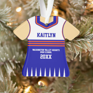 Ornamento Uniforme de Cheerleaderes Personalizadas de Cores
