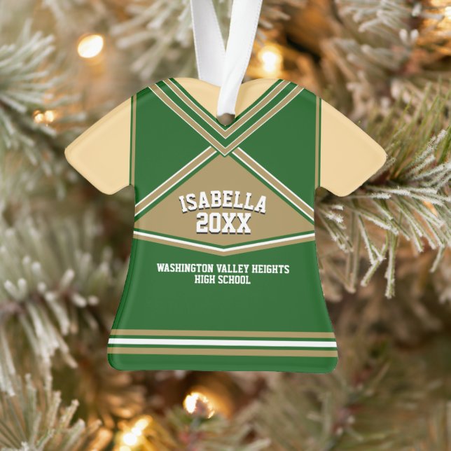 Ornamento Uniforme de Cheerleaderes Personalizadas de Cores  (Árvore)