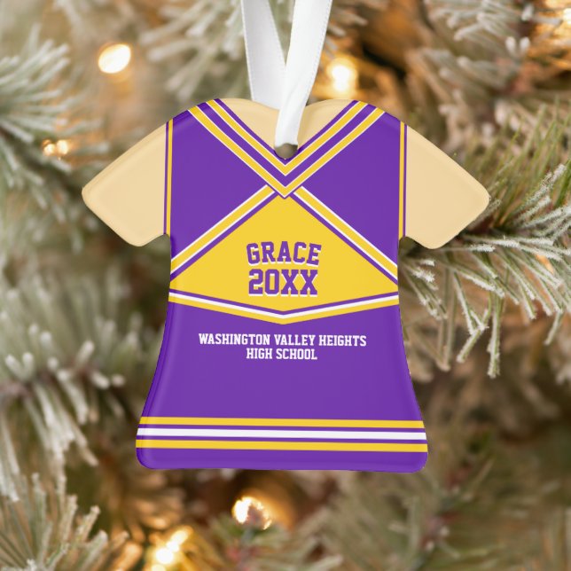 Ornamento Uniforme de Cheerleaderes Personalizadas de Cores  (Árvore)