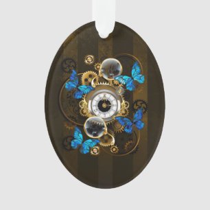 Ornamento Ursinhas Steampunk e Borboletas Azuis