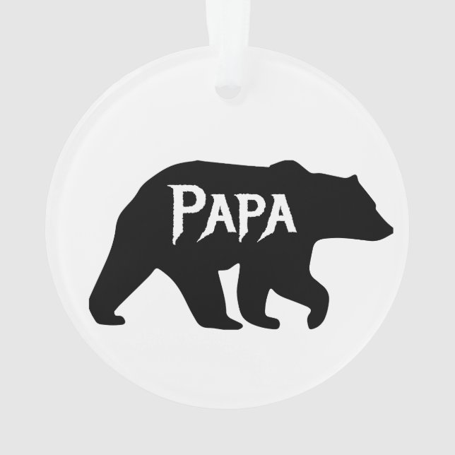 Ornamento Urso de PAPA, Pai, Pai, Dia do Pai (Verso)