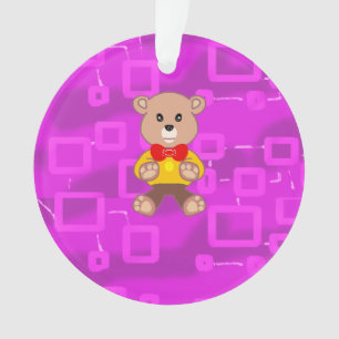 Ornamento Urso de pelúcia com gravata-borboleta fofo Espaçon