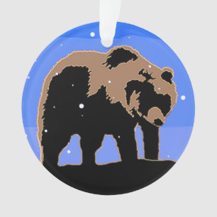 Ornamento Urso de urso no inverno - arte original dos