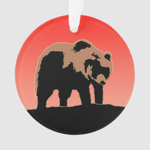 Ornamento Urso Grizzly no Sunset - Arte Original sobre Vida 