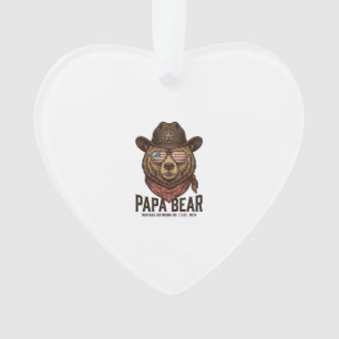 Ornamento Urso Papai Urso Cowboy Patriótico Vintage Vetor De