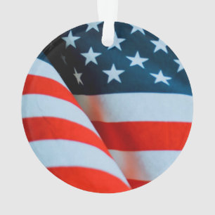 Ornamento USA American Flag Red White e Blue