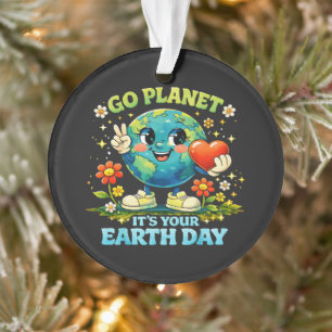 Ornamento Vá Planeta É o Seu Dia da Terra verde