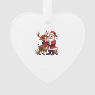Ornamento Vaca Alta de Natal com Papai Noel Vintage Escocesa