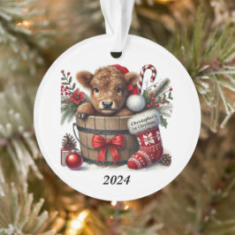 Ornamento Vaca das Terras de Natal Personalizada de 1rua