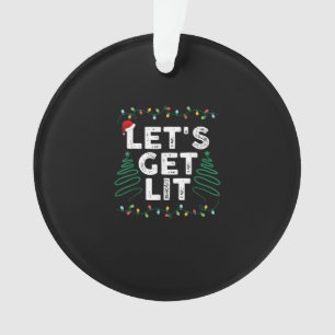 Ornamento Vamos Fica Bebendo Engraçado Presente de Natal