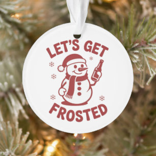 Ornamento Vamos Ficar Gelados Boneco de Neve Cerveja Natal S