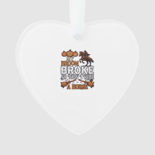 Ornamento Vassoura Quebrou Cavalgada Cavalo Abóbora Cowboy M