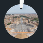 Ornamento Vaticano, Itália: Ruas. Vista aérea de Peter Squar<br><div class="desc">Vista aérea da Praça do Santo Peter em Vaticano e Roma - Itália.</div>