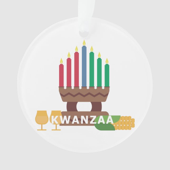 Ornamento velas kwanzaa felizes (Frente)