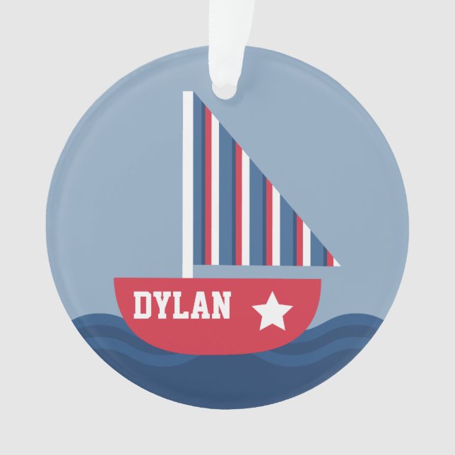 Ornamento Veleiro bonito náutico para miúdos (Frente)