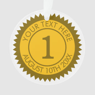 Ornamento Vencedor do campeão da medalha Dourada 1rua costum