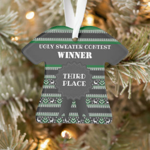 Ornamento Vencedor do Concurso de Sweater de Natal Feio