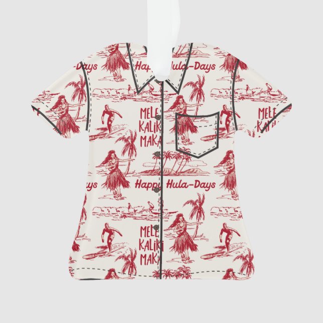 Ornamento Vende Holiday Hawaiian Hula Girl (Frente)