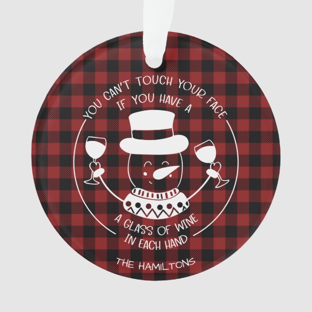 Ornamento Vendedor de Vinho Engraçado 2020 Natal Covid (Frente)