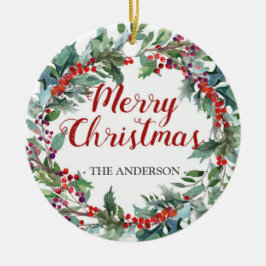 Ornamento verde da foto da grinalda do Natal