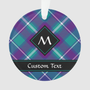 Ornamento Verde marinho, Roxo e Tartan Azul