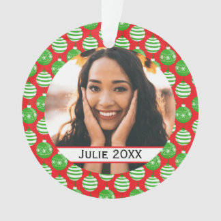 Ornamento Verde Vermelho de Baubles de Natal Perso