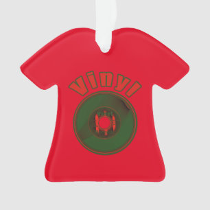 Ornamento Verde & vermelho gravados RPM do vinil 45