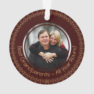 Ornamento Vermelho de FOTO Personalizado dos melhores avós 