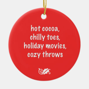 Ornamento vermelho de poema de feriado