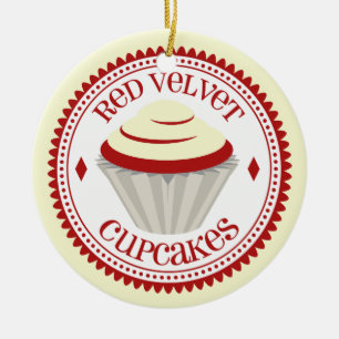 Ornamento vermelho do cupcake de veludo