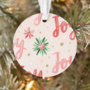 Ornamento Vermelho Dourado Estrelas Rosa Branco Acredite Nat