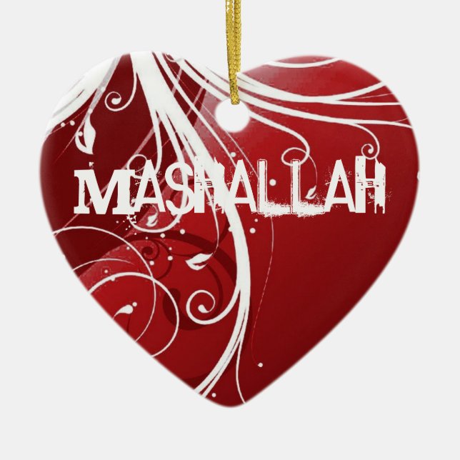 Ornamento vermelho islâmico de Mashallah (Frente)