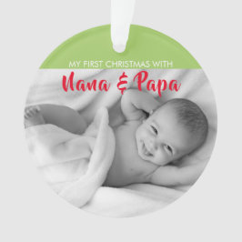 Ornamento Vermelho| Meu Primeiro Natal com Nana e Papa|Foto