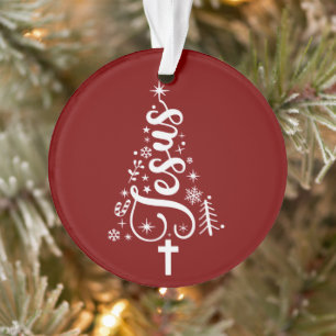 Ornamento Versículo da Bíblia de Natal Cristão Jesus Fé