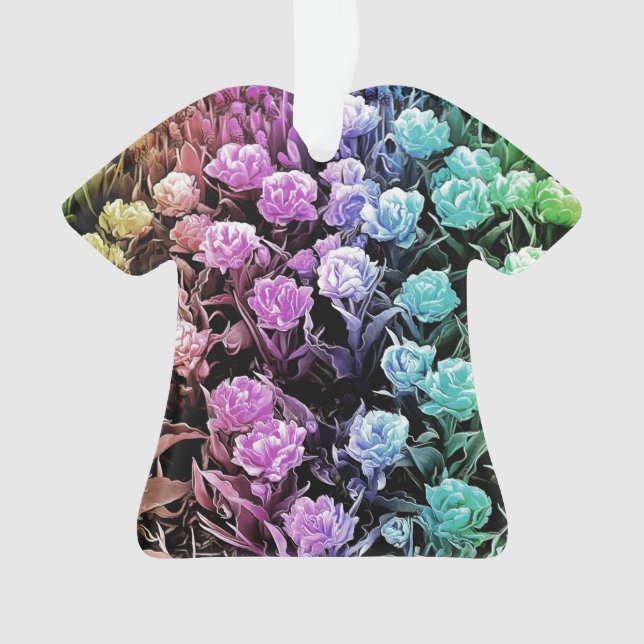 Ornamento Vestido do Arco-Íris Pastel (Frente)