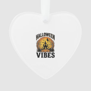 Ornamento Vibrações de Halloween Camisa Vintage Assombrada d