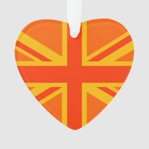 Ornamento Vibrant Orange Union Jack British Flag Swag