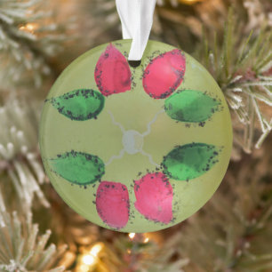 Ornamento Vidro de Mercúrio Vintag Vintag Pintura Floral